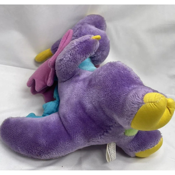 Vintage 1986 Commonwealth Tricertop Dinosnores Plush Rolling Ball Rattle Toy 12” - Picture 15 of 16